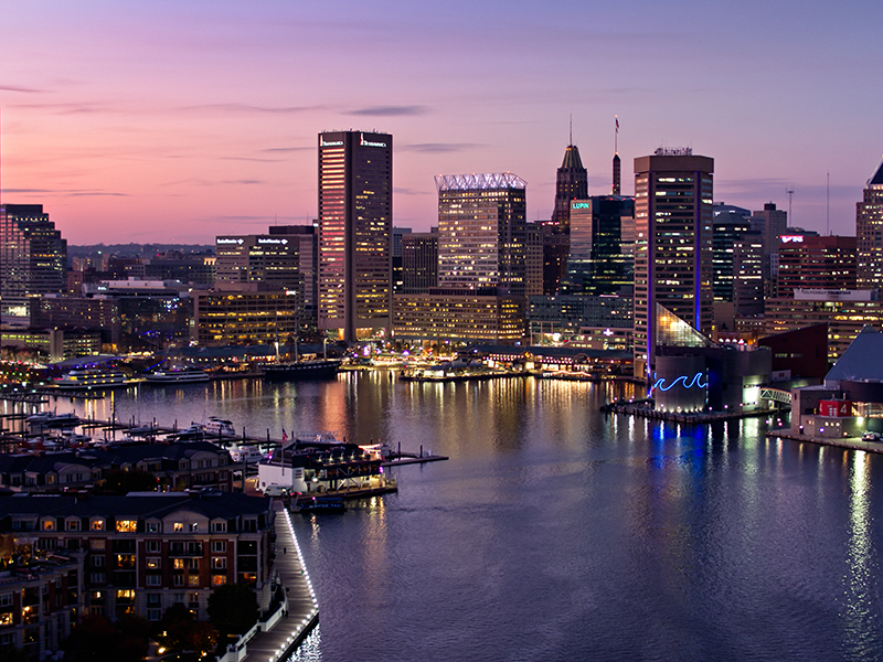 Baltimore City night view